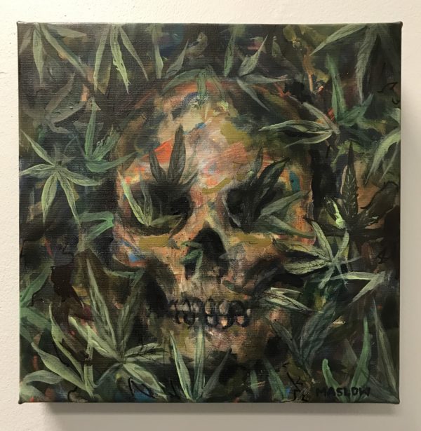 Ganja Death. 12"x12" Hand Embellished Giclee on Gallery Wrap Canvas. Signed and numbered. Edition of 25